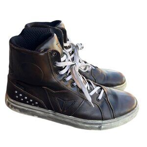 Dainese Street Rocker DWP Men 11 Black Leather Motorcycle Shoe Cafe Racer